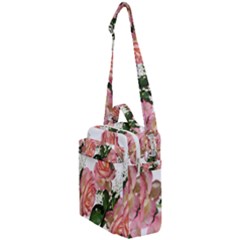 Roses Pink Leaves Flowers Perfume Crossbody Day Bag by Simbadda