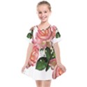 Roses Pink Leaves Flowers Perfume Kids  Smock Dress View1