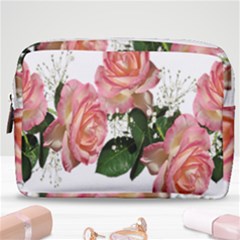 Roses Pink Leaves Flowers Perfume Make Up Pouch (medium) by Simbadda