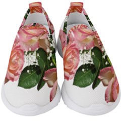 Roses Pink Leaves Flowers Perfume Kids  Slip On Sneakers by Simbadda