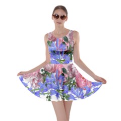 Flowers Roses Bluebells Arrangement Skater Dress by Simbadda