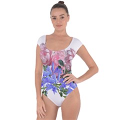 Flowers Roses Bluebells Arrangement Short Sleeve Leotard  by Simbadda