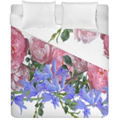 Flowers Roses Bluebells Arrangement Duvet Cover Double Side (california King Size) by Simbadda