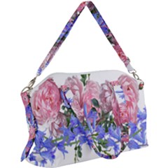 Flowers Roses Bluebells Arrangement Canvas Crossbody Bag by Simbadda