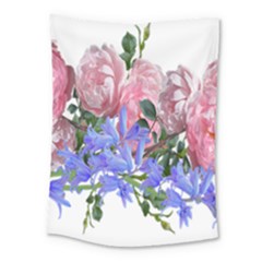 Flowers Roses Bluebells Arrangement Medium Tapestry by Simbadda