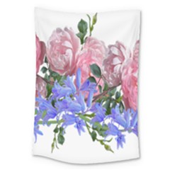 Flowers Roses Bluebells Arrangement Large Tapestry