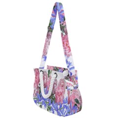 Flowers Roses Bluebells Arrangement Rope Handles Shoulder Strap Bag