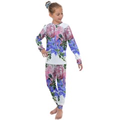 Flowers Roses Bluebells Arrangement Kids  Long Sleeve Set  by Simbadda