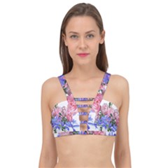 Flowers Roses Bluebells Arrangement Cage Up Bikini Top by Simbadda