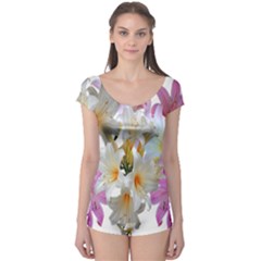 Lilies Belladonna Easter Lilies Boyleg Leotard  by Simbadda