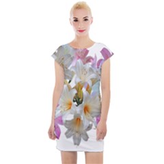 Lilies Belladonna Easter Lilies Cap Sleeve Bodycon Dress by Simbadda