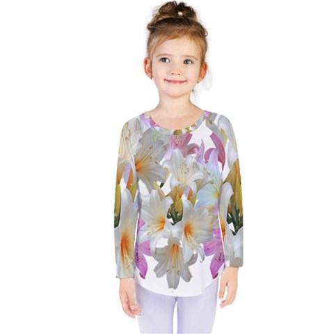 Lilies Belladonna Easter Lilies Kids  Long Sleeve Tee by Simbadda