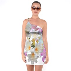 Lilies Belladonna Easter Lilies One Soulder Bodycon Dress by Simbadda