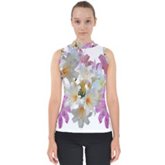 Lilies Belladonna Easter Lilies Mock Neck Shell Top by Simbadda