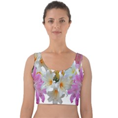 Lilies Belladonna Easter Lilies Velvet Crop Top by Simbadda