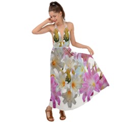 Lilies Belladonna Easter Lilies Backless Maxi Beach Dress by Simbadda