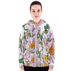 Flowers Anemone Arrangement Cut Out Women s Zipper Hoodie by Simbadda