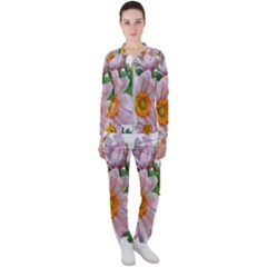 Flowers Anemone Arrangement Cut Out Casual Jacket And Pants Set by Simbadda