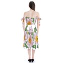 Flowers Anemone Arrangement Cut Out Shoulder Tie Bardot Midi Dress View2