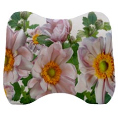 Flowers Anemone Arrangement Cut Out Velour Head Support Cushion by Simbadda