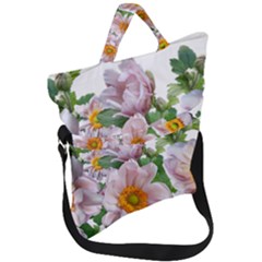 Flowers Anemone Arrangement Cut Out Fold Over Handle Tote Bag by Simbadda