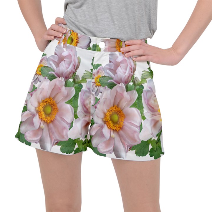 Flowers Anemone Arrangement Cut Out Ripstop Shorts