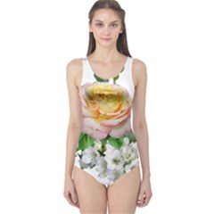 Flowers Arrangement Yellow Roses One Piece Swimsuit by Simbadda