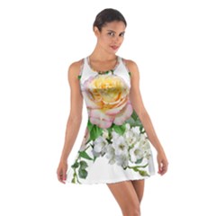 Flowers Arrangement Yellow Roses Cotton Racerback Dress by Simbadda