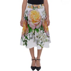 Flowers Arrangement Yellow Roses Perfect Length Midi Skirt by Simbadda