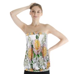 Flowers Arrangement Yellow Roses Strapless Top by Simbadda