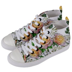 Flowers Arrangement Yellow Roses Women s Mid-top Canvas Sneakers by Simbadda