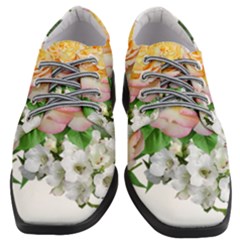 Flowers Arrangement Yellow Roses Women Heeled Oxford Shoes