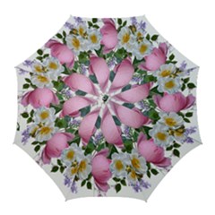 Flowers Roses Pink White Blooms Golf Umbrellas by Simbadda