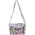 Flowers Roses Pink White Blooms Shoulder Bag with Back Zipper View3