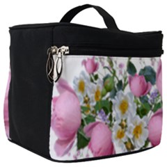 Flowers Roses Pink White Blooms Make Up Travel Bag (big)