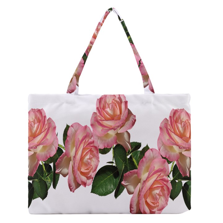 Roses Flowers Arrangement Garden Zipper Medium Tote Bag