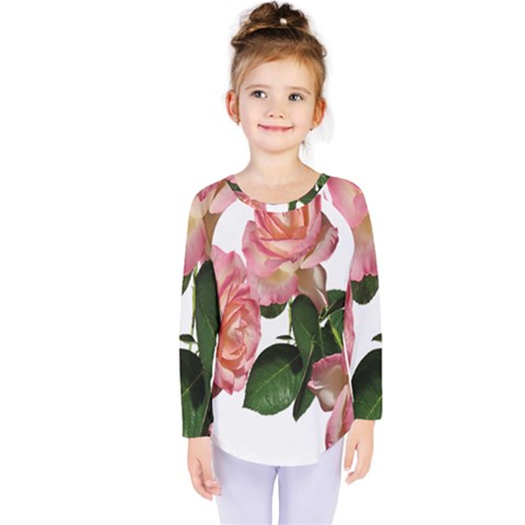 Roses Flowers Arrangement Garden Kids  Long Sleeve Tee by Simbadda