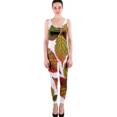 Leaves Autumn Fall Colorful One Piece Catsuit by Simbadda