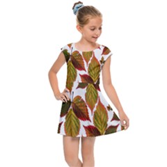 Leaves Autumn Fall Colorful Kids  Cap Sleeve Dress by Simbadda