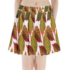 Leaves Autumn Fall Colorful Pleated Mini Skirt by Simbadda