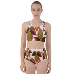 Leaves Autumn Fall Colorful Racer Back Bikini Set by Simbadda