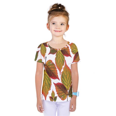 Leaves Autumn Fall Colorful Kids  One Piece Tee by Simbadda