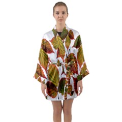 Leaves Autumn Fall Colorful Long Sleeve Kimono Robe by Simbadda