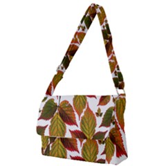 Leaves Autumn Fall Colorful Full Print Messenger Bag by Simbadda