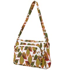 Leaves Autumn Fall Colorful Front Pocket Crossbody Bag by Simbadda