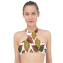 Leaves Autumn Fall Colorful High Neck Bikini Top View1