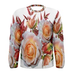 Roses Flowers Leaves Nandina Men s Long Sleeve Tee by Simbadda