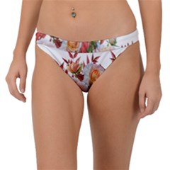 Roses Flowers Leaves Nandina Band Bikini Bottom by Simbadda