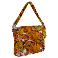 Flowers Arrangement Autumn Daisies Buckle Messenger Bag by Simbadda