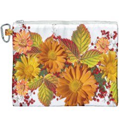 Flowers Arrangement Autumn Daisies Canvas Cosmetic Bag (xxxl) by Simbadda